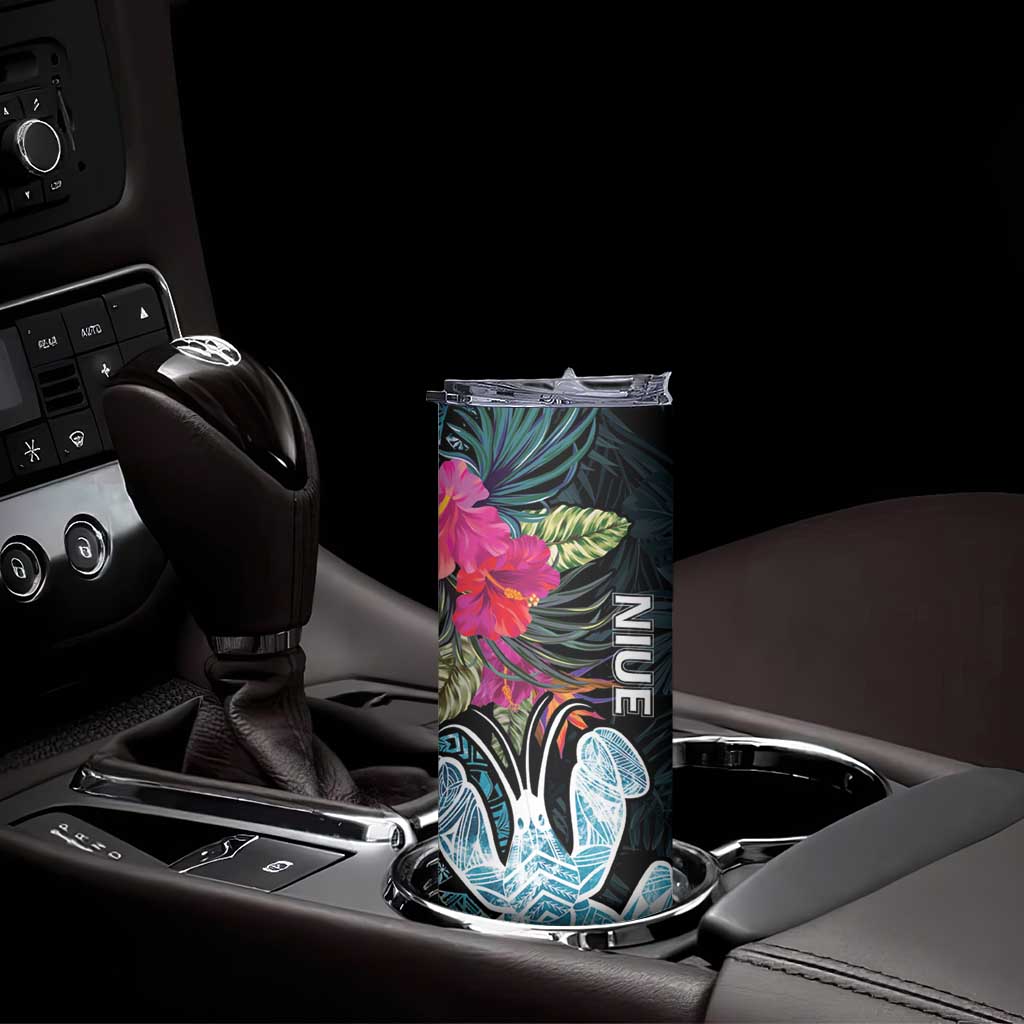 Niue Skinny Tumbler Hiapo Mix Coconut Crab