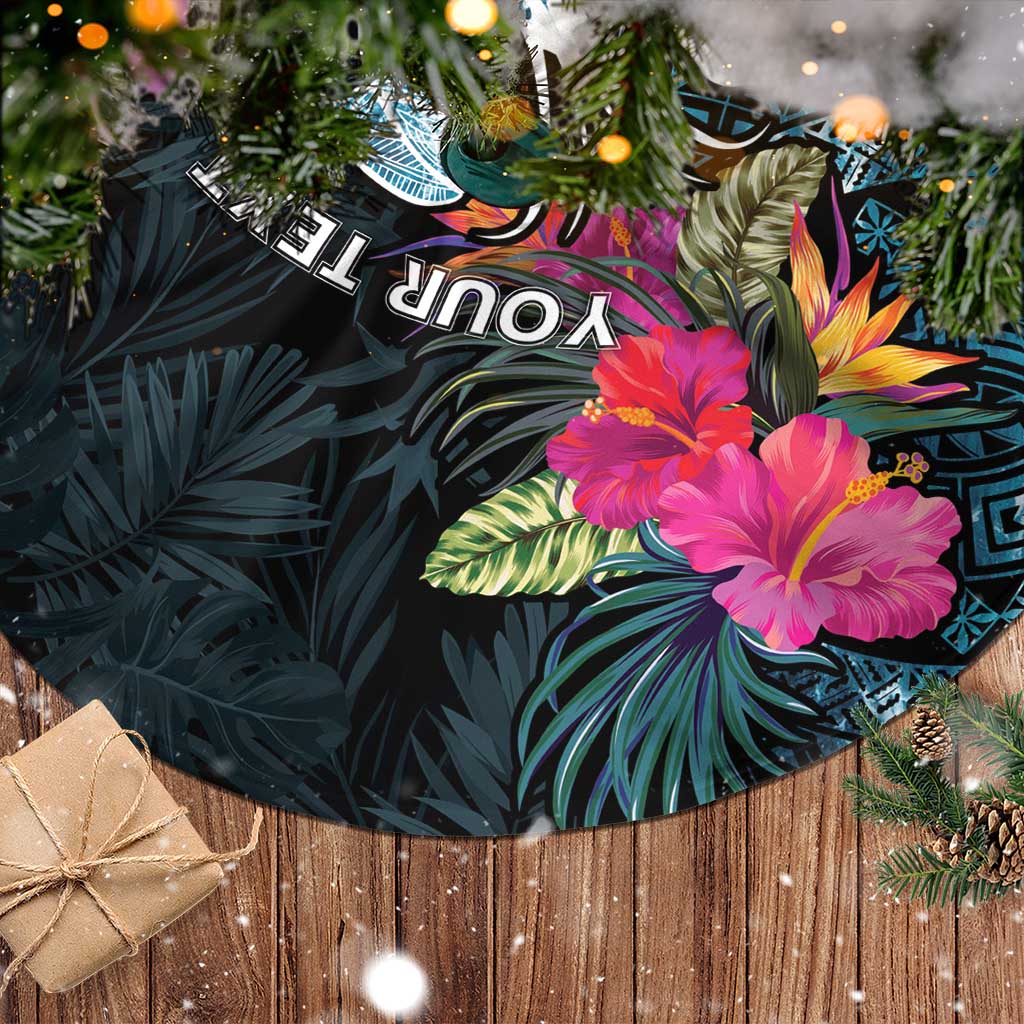 Niue Personalised Tree Skirt Hiapo Mix Coconut Crab