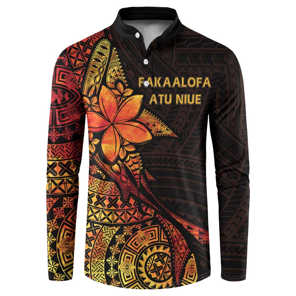 Niue Fakaalofa Atu Personalised Button Sweatshirt Whale Hiapo Fiery Motif LT7 Art - Polynesian Pride