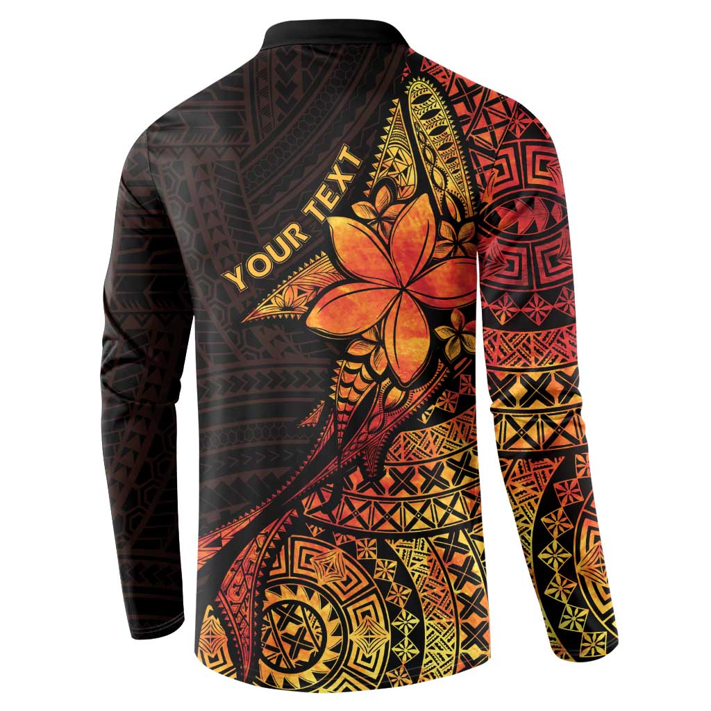 Niue Fakaalofa Atu Personalised Button Sweatshirt Whale Hiapo Fiery Motif