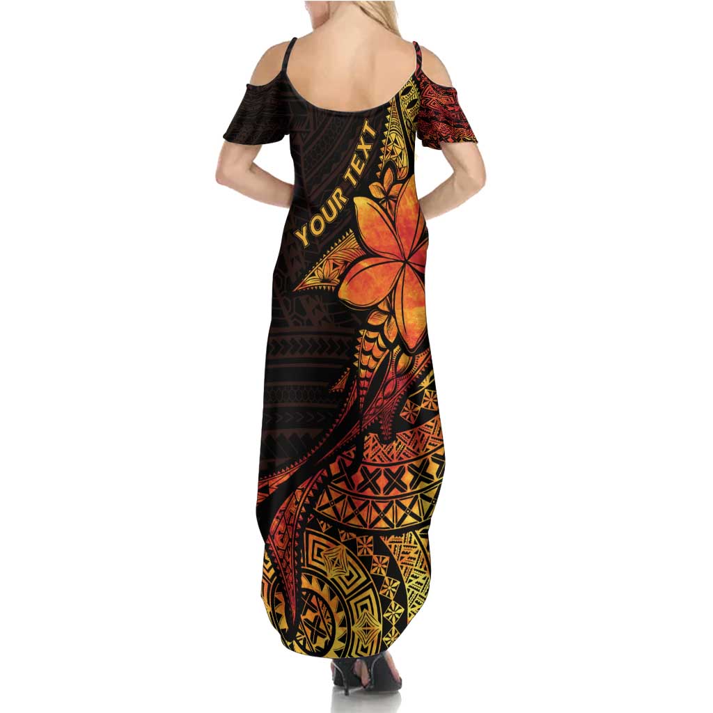 Niue Fakaalofa Atu Personalised Family Matching Summer Maxi Dress and Hawaiian Shirt Whale Hiapo Fiery Motif