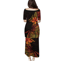 Niue Fakaalofa Atu Personalised Puletasi Whale Hiapo Fiery Motif