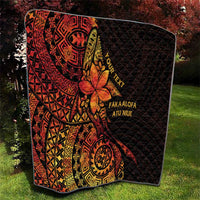 Niue Fakaalofa Atu Personalised Quilt Whale Hiapo Fiery Motif