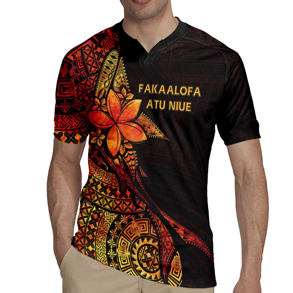 Niue Fakaalofa Atu Personalised Rugby Jersey Whale Hiapo Fiery Motif