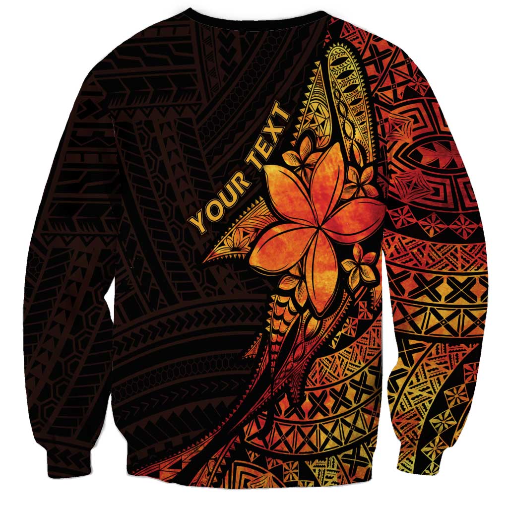 Niue Fakaalofa Atu Personalised Sweatshirt Whale Hiapo Fiery Motif