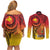 Papua New Guinea 50 Years Couples Matching Off Shoulder Short Dress and Long Sleeve Button Shirt Motuan Motifs