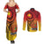 Papua New Guinea 50 Years Couples Matching Summer Maxi Dress and Long Sleeve Button Shirt Motuan Motifs