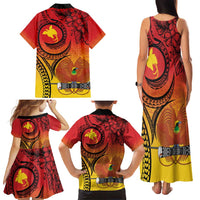 Papua New Guinea 50 Years Family Matching Tank Maxi Dress and Hawaiian Shirt Motuan Motifs