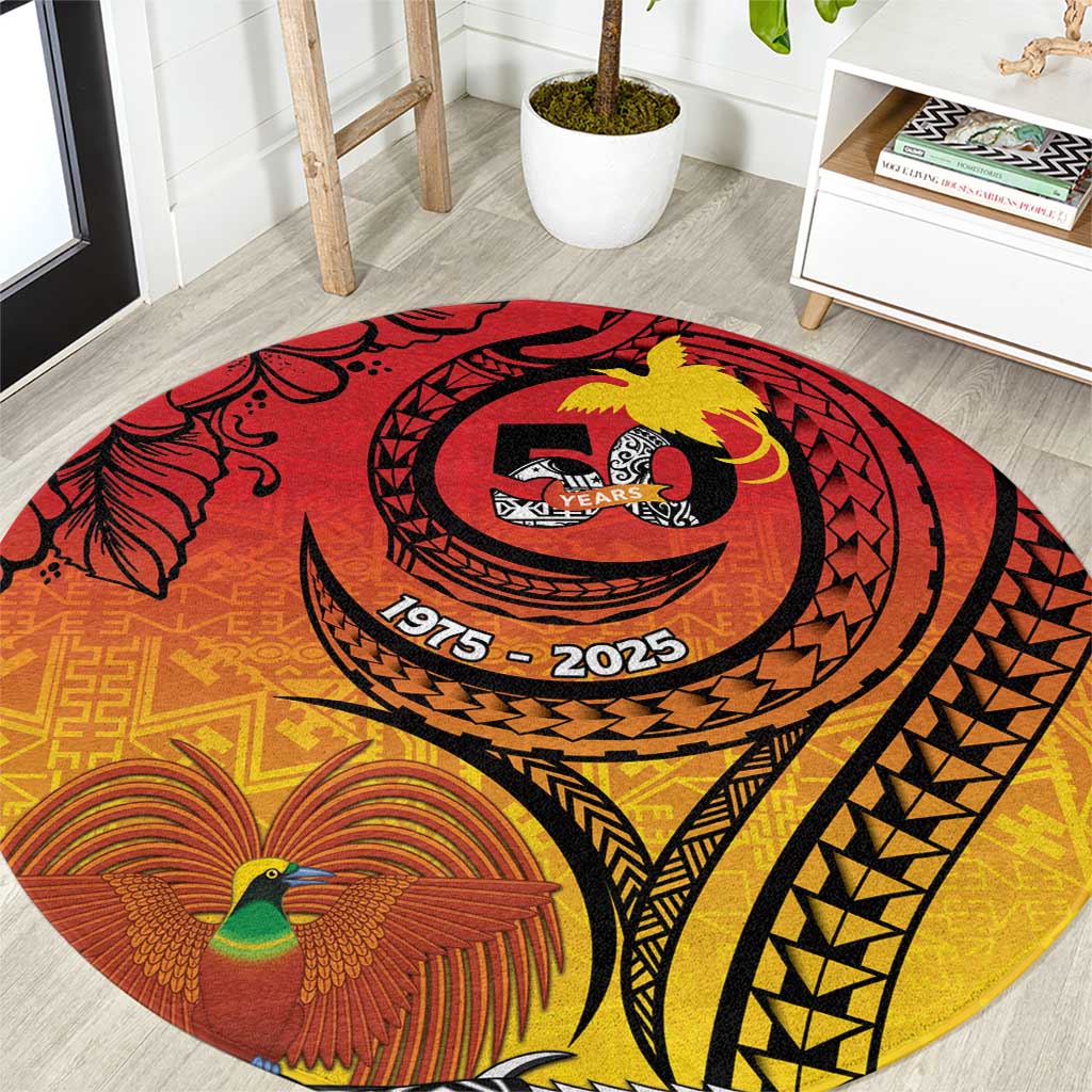 Papua New Guinea 50 Years Round Carpet Motuan Motifs LT7 Colorful - Polynesian Pride