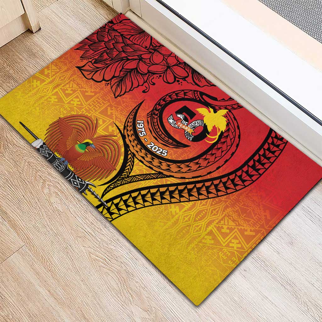 Papua New Guinea 50 Years Rubber Doormat Motuan Motifs