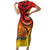 Papua New Guinea 50 Years Short Sleeve Bodycon Dress Motuan Motifs