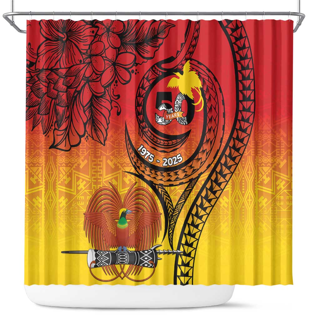 Papua New Guinea 50 Years Shower Curtain Motuan Motifs LT7 Colorful - Polynesian Pride