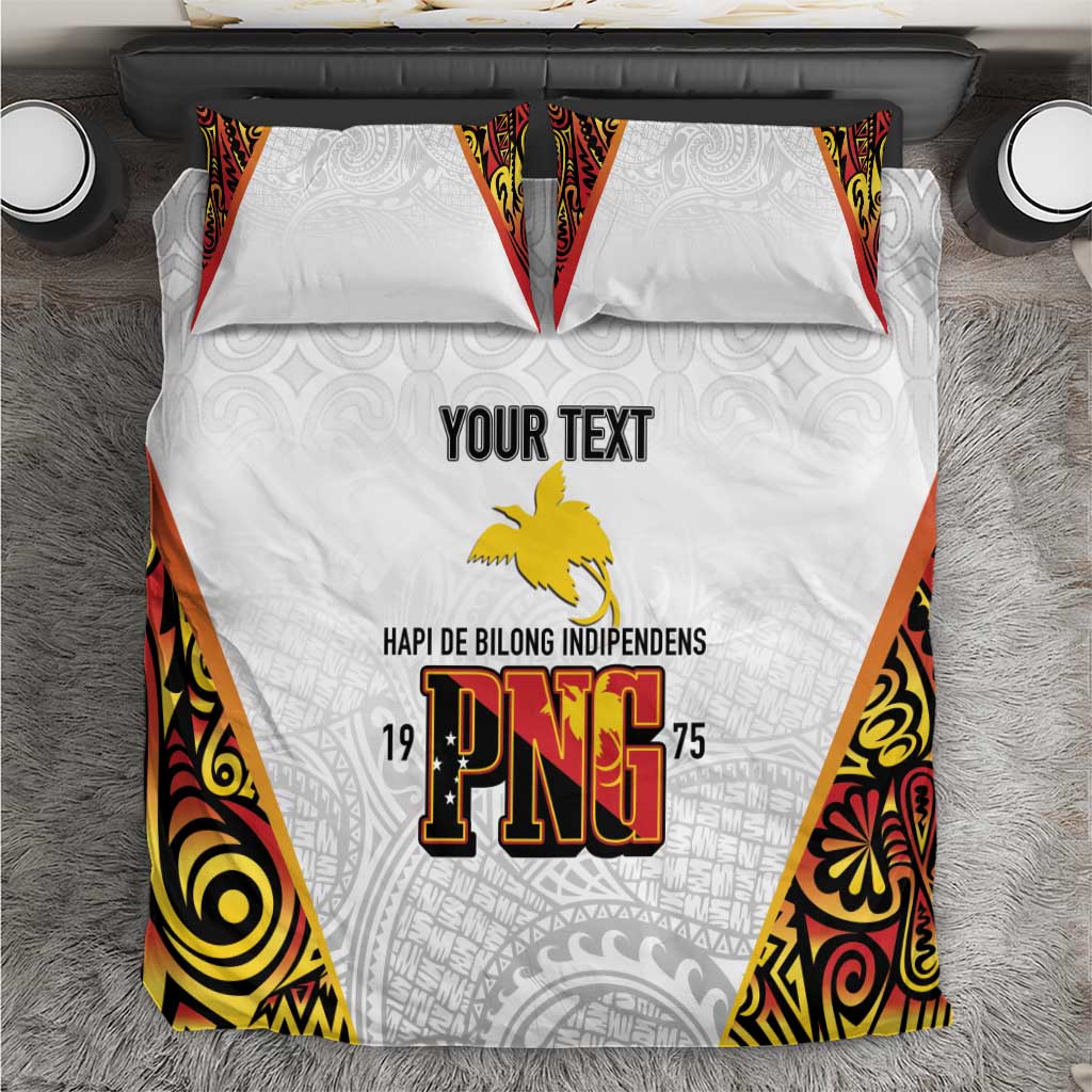 Personalized Papua New Guinea Bedding Set Hapi De bilong Indipendens PNG LT7 White - Polynesian Pride