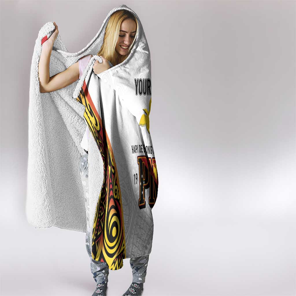 Personalized Papua New Guinea Hooded Blanket Hapi De bilong Indipendens PNG