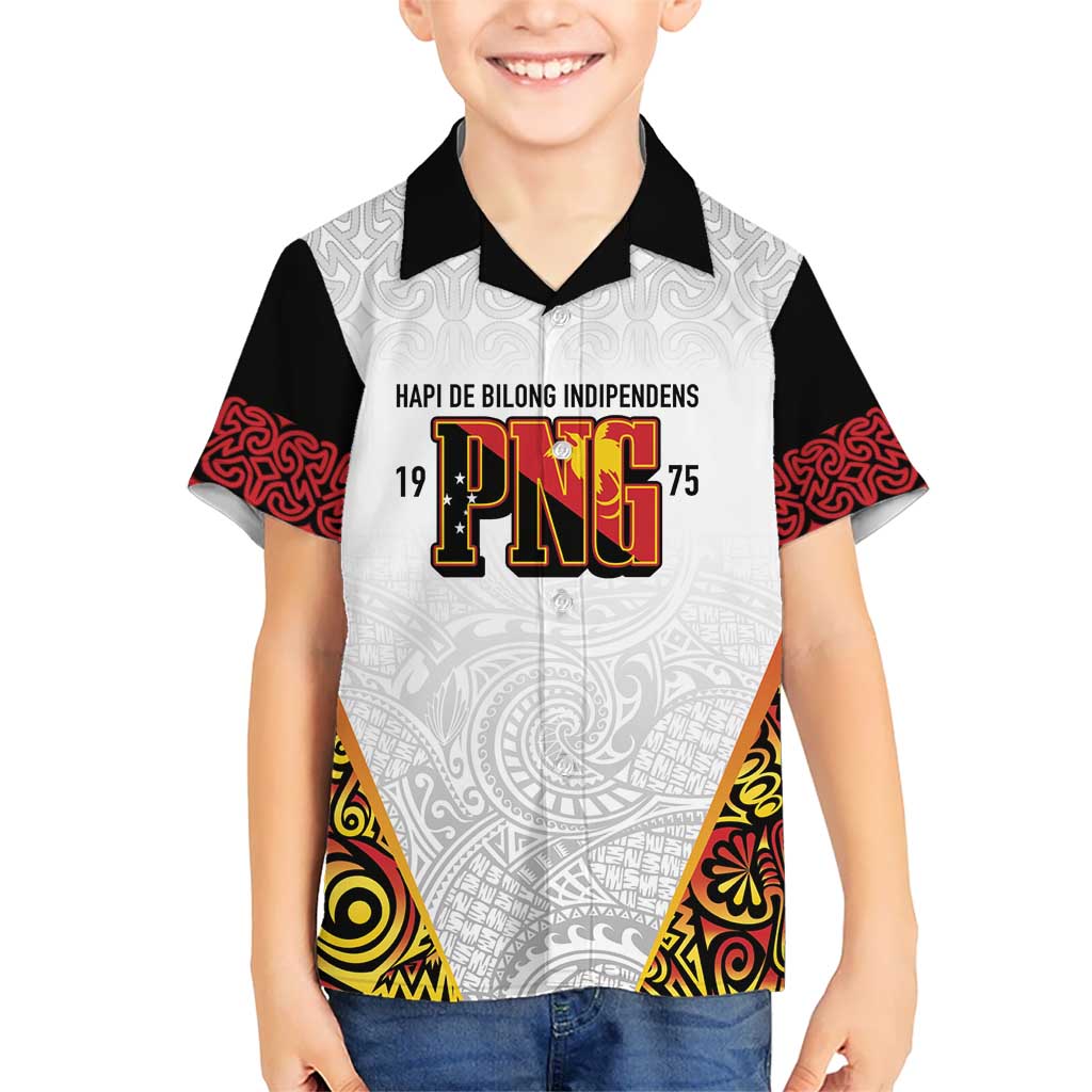 Personalized Papua New Guinea Kid Hawaiian Shirt Hapi De bilong Indipendens PNG