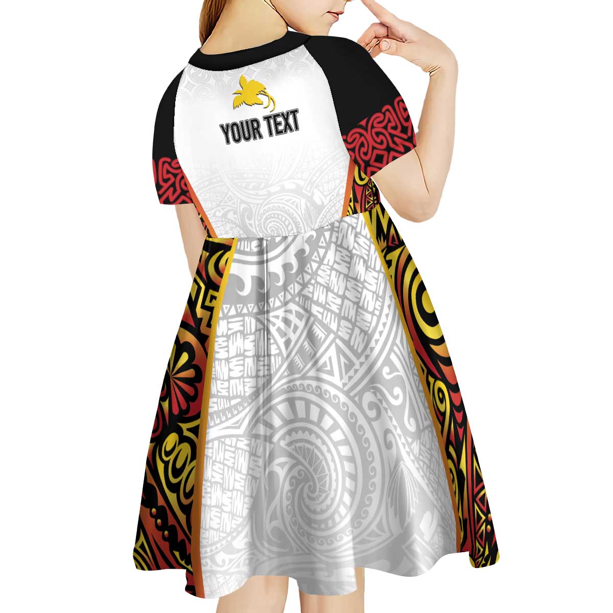 Personalized Papua New Guinea Kid Short Sleeve Dress Hapi De bilong Indipendens PNG