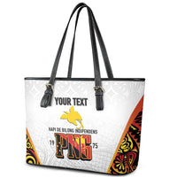 Personalized Papua New Guinea Leather Tote Bag Hapi De bilong Indipendens PNG