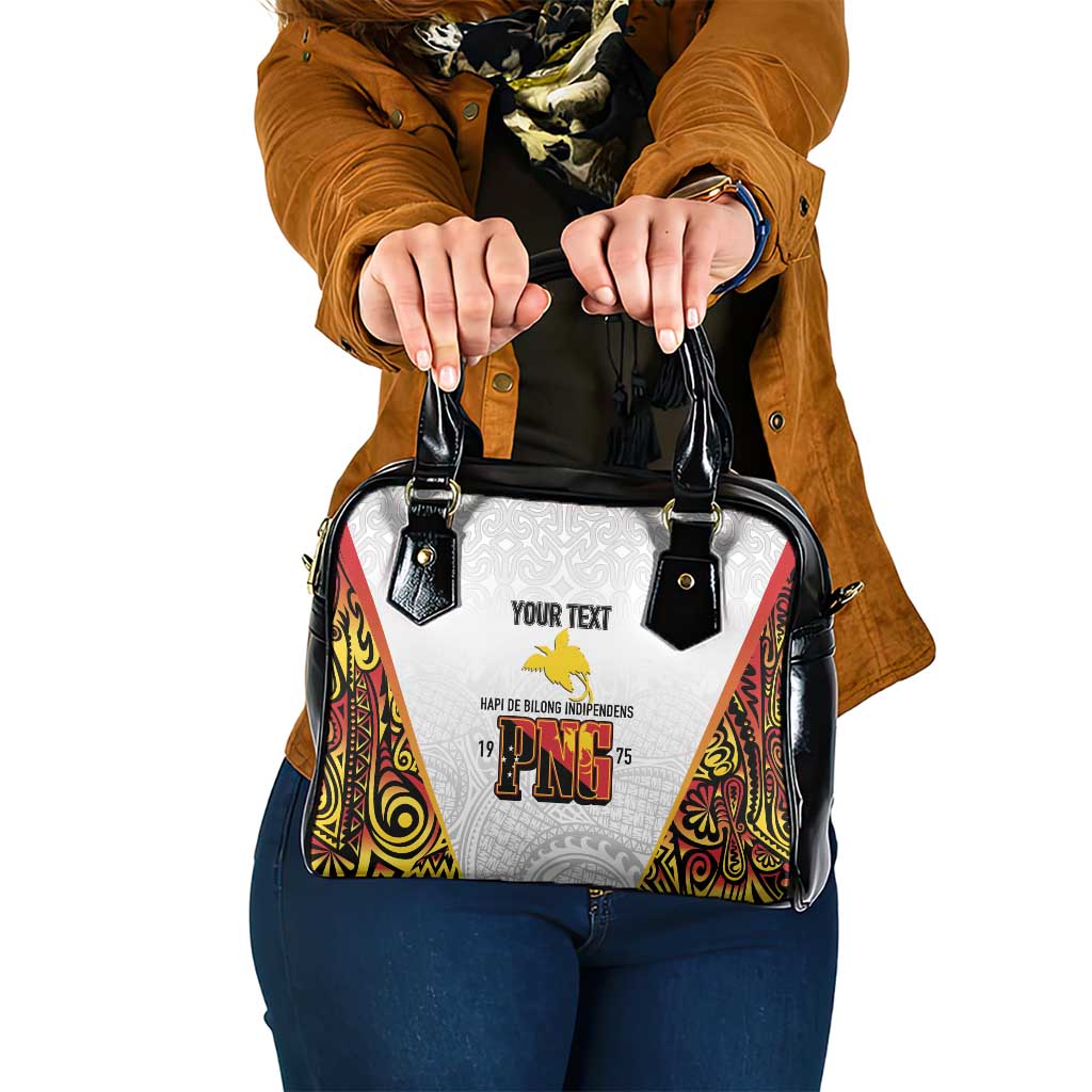 Personalized Papua New Guinea Shoulder Handbag Hapi De bilong Indipendens PNG LT7 One Size White - Polynesian Pride