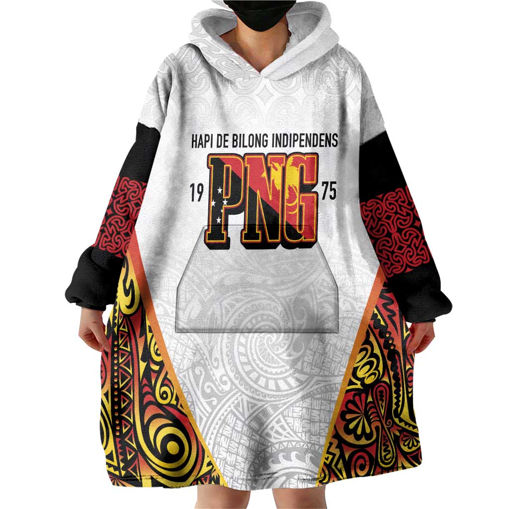 Personalized Papua New Guinea Wearable Blanket Hoodie Hapi De bilong Indipendens PNG