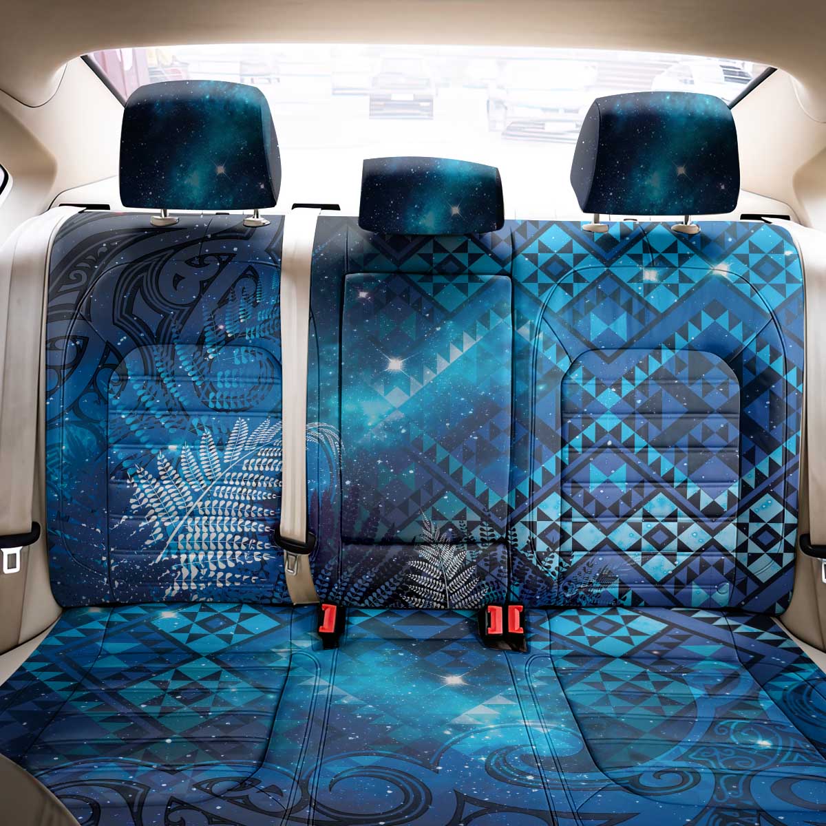 Aotearoa Taniko Matariki Back Car Seat Cover Cosmic Blue