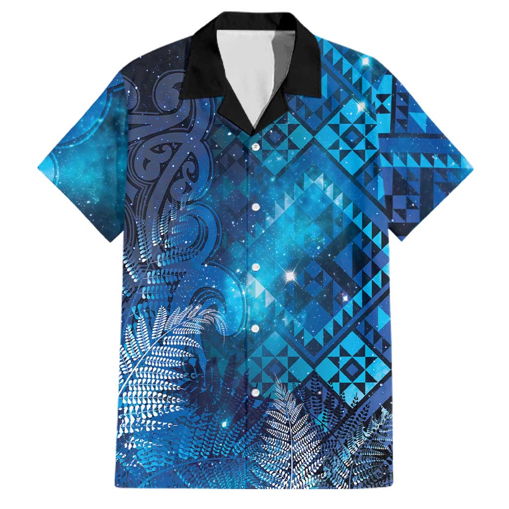 Aotearoa Taniko Matariki Family Matching Mermaid Dress and Hawaiian Shirt Cosmic Blue