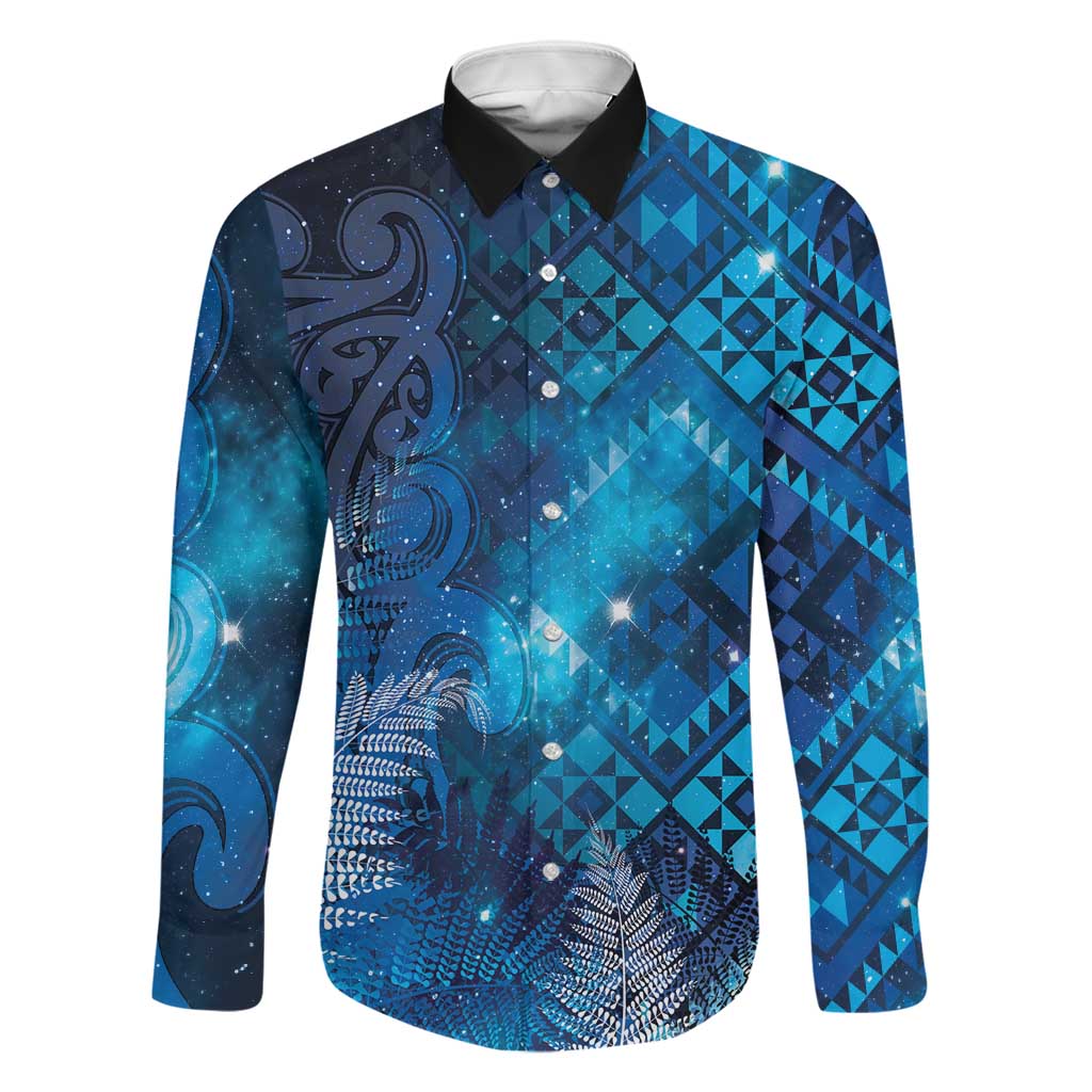 Aotearoa Taniko Matariki Family Matching Mermaid Dress and Hawaiian Shirt Cosmic Blue