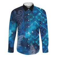 Aotearoa Taniko Matariki Family Matching Mermaid Dress and Hawaiian Shirt Cosmic Blue