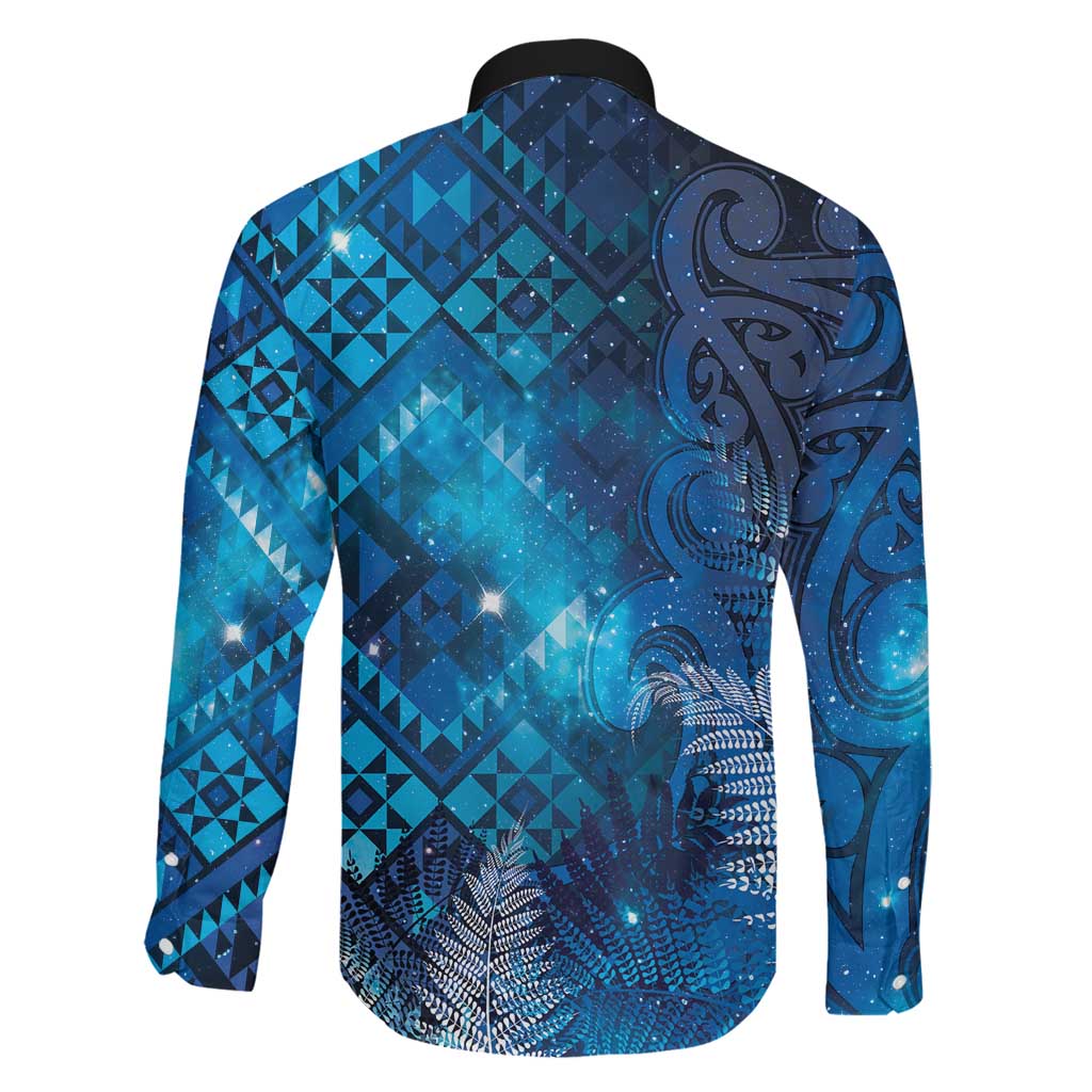 Aotearoa Taniko Matariki Family Matching Mermaid Dress and Hawaiian Shirt Cosmic Blue
