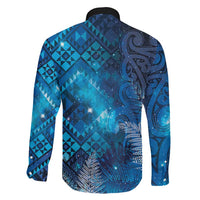 Aotearoa Taniko Matariki Family Matching Mermaid Dress and Hawaiian Shirt Cosmic Blue