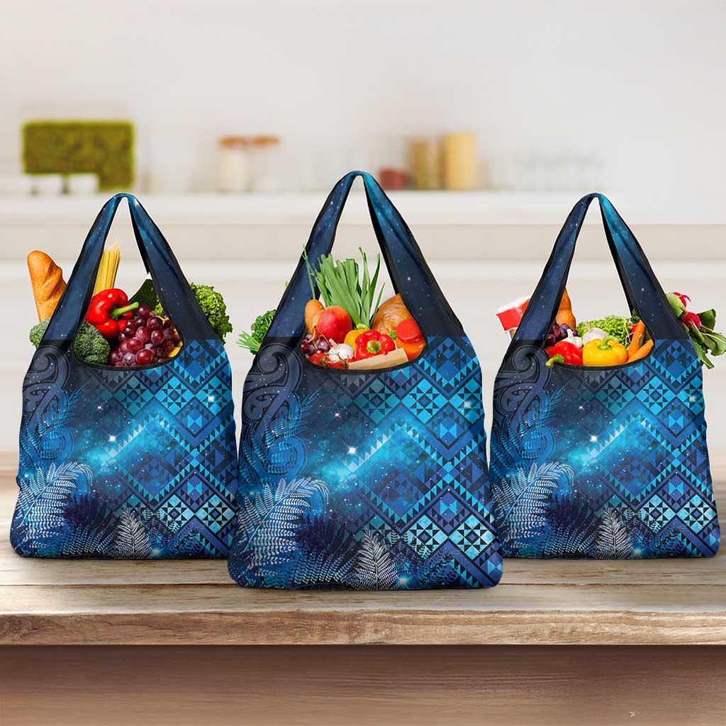Aotearoa Taniko Matariki Grocery Bag Cosmic Blue LT7 3-pack One Size Blue - Polynesian Pride