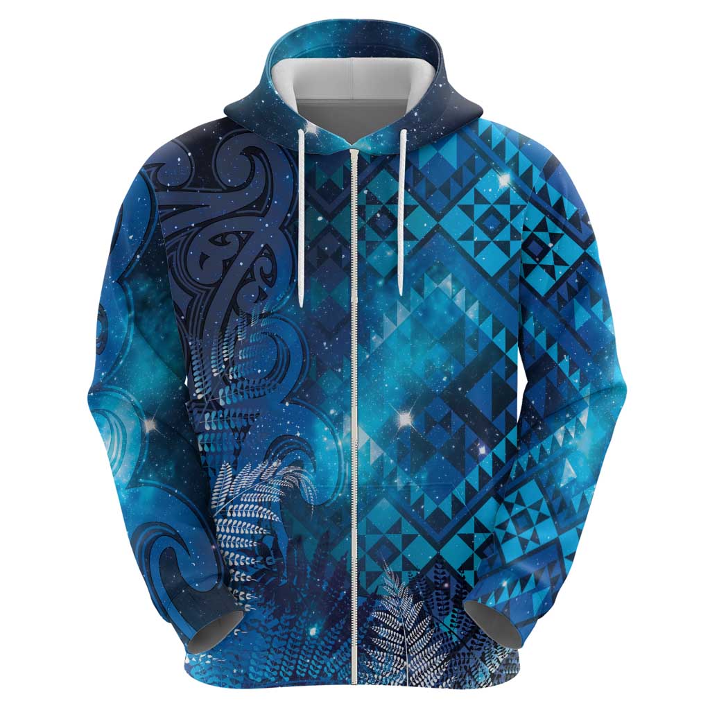 Aotearoa Taniko Matariki Hoodie Cosmic Blue LT7 - Polynesian Pride