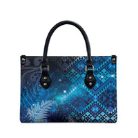 Aotearoa Taniko Matariki Leather Bag Cosmic Blue LT7 - Polynesian Pride