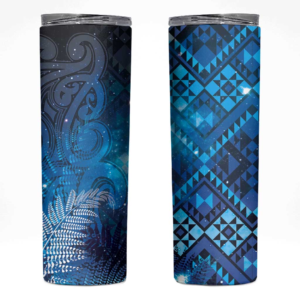 Aotearoa Taniko Matariki Skinny Tumbler Cosmic Blue LT7 Blue - Polynesian Pride