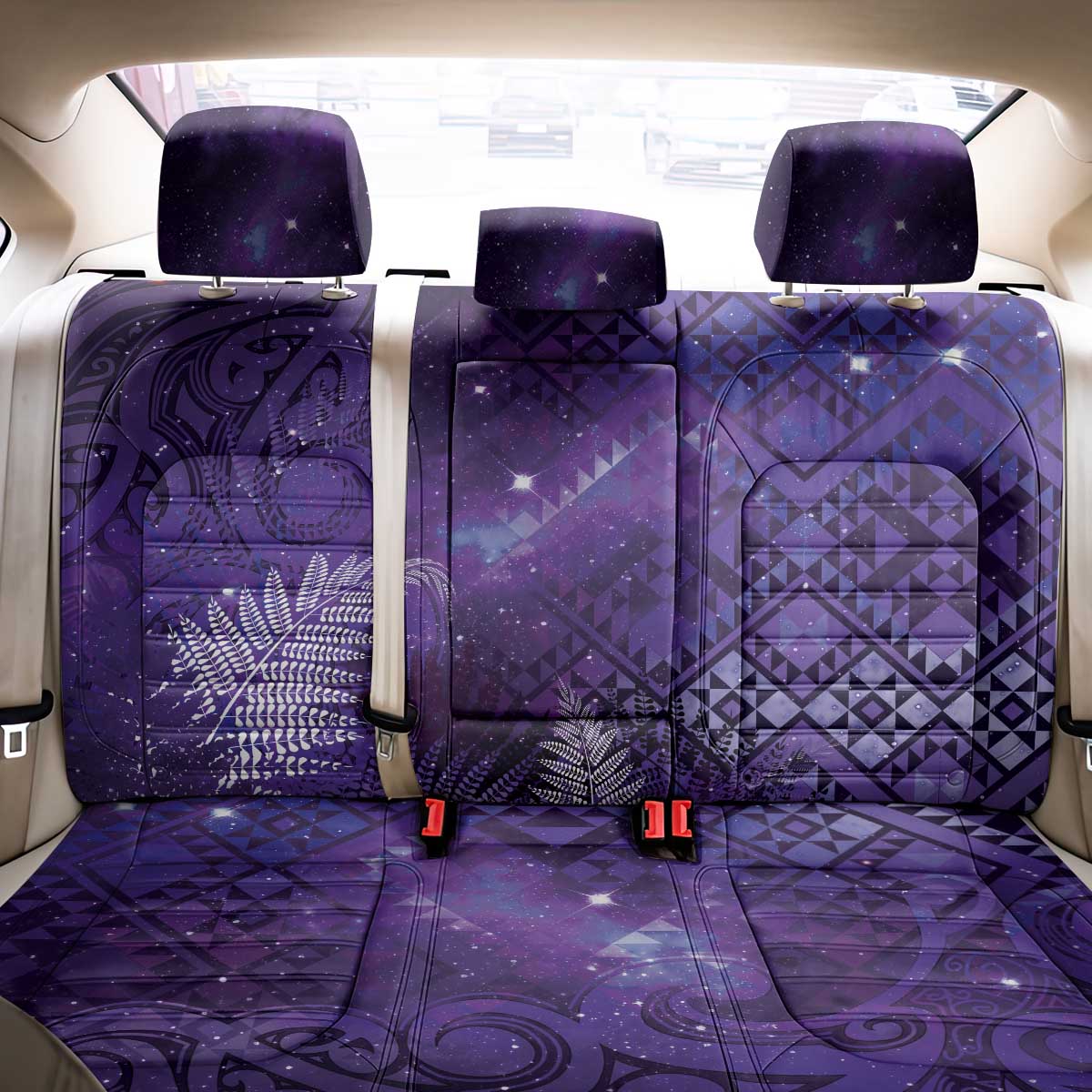 Aotearoa Taniko Matariki Back Car Seat Cover Cosmic Violet