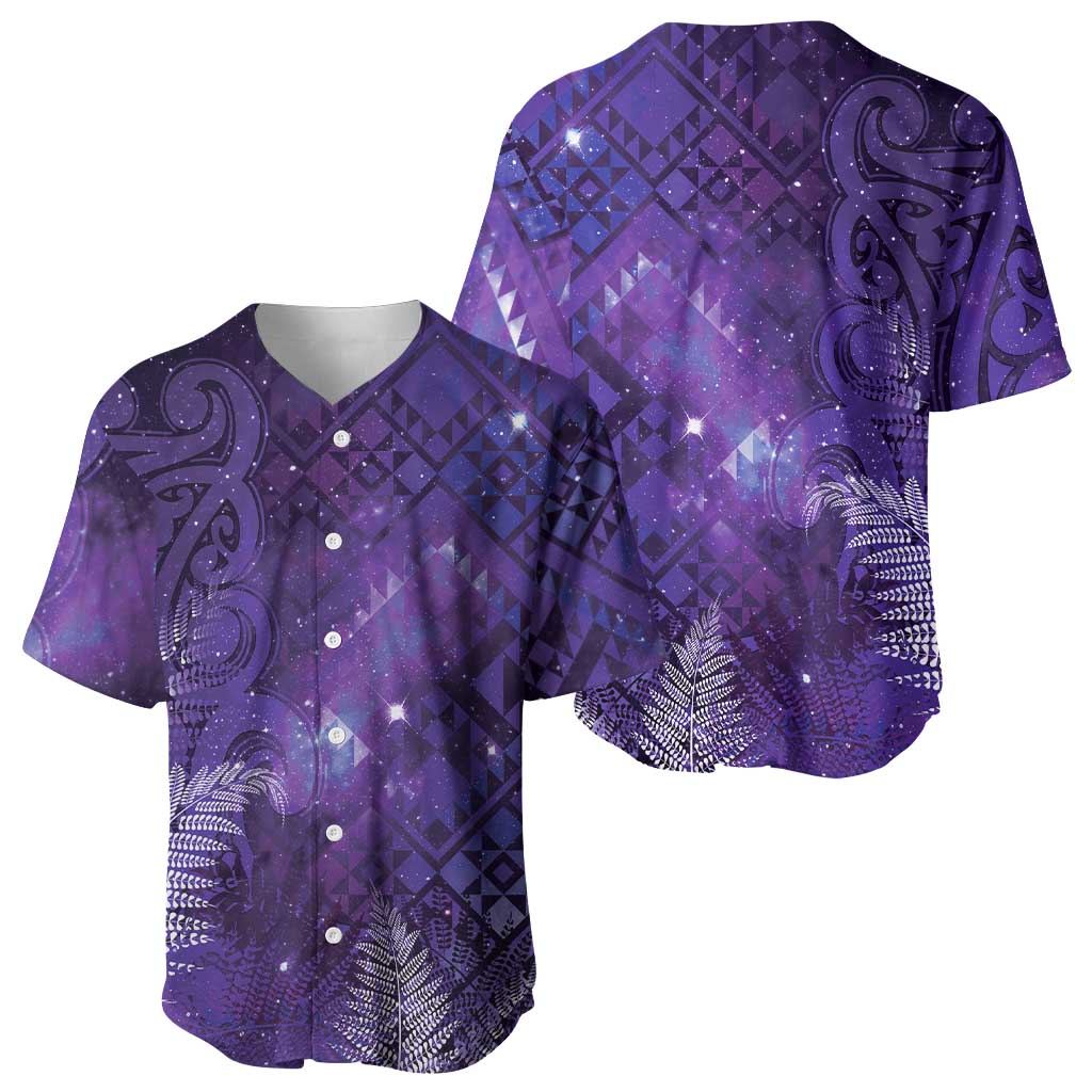 Aotearoa Taniko Matariki Baseball Jersey Cosmic Violet LT7 - Polynesian Pride