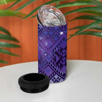 Aotearoa Taniko Matariki 4 in 1 Can Cooler Tumbler Cosmic Violet LT7 - Polynesian Pride