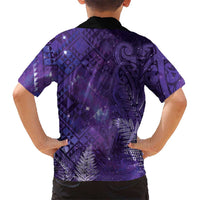 Aotearoa Taniko Matariki Family Matching Tank Maxi Dress and Hawaiian Shirt Cosmic Violet