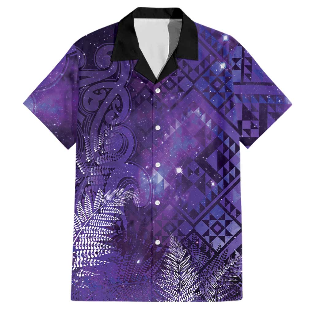 Aotearoa Taniko Matariki Family Matching Tank Maxi Dress and Hawaiian Shirt Cosmic Violet
