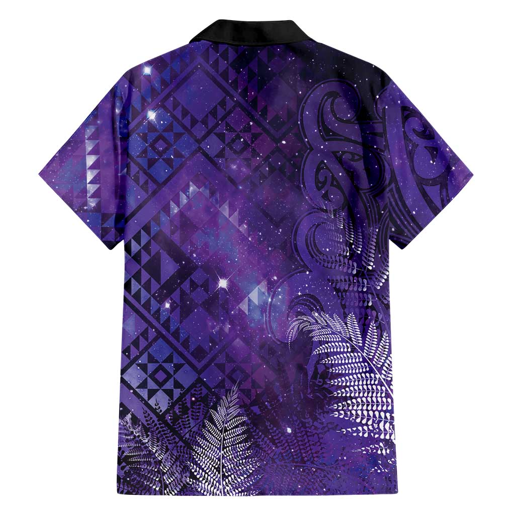 Aotearoa Taniko Matariki Family Matching Tank Maxi Dress and Hawaiian Shirt Cosmic Violet