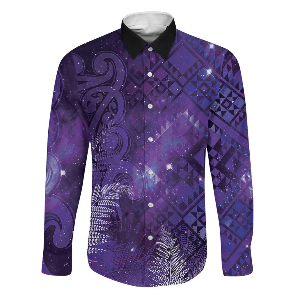 Aotearoa Taniko Matariki Family Matching Tank Maxi Dress and Hawaiian Shirt Cosmic Violet