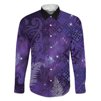 Aotearoa Taniko Matariki Family Matching Tank Maxi Dress and Hawaiian Shirt Cosmic Violet