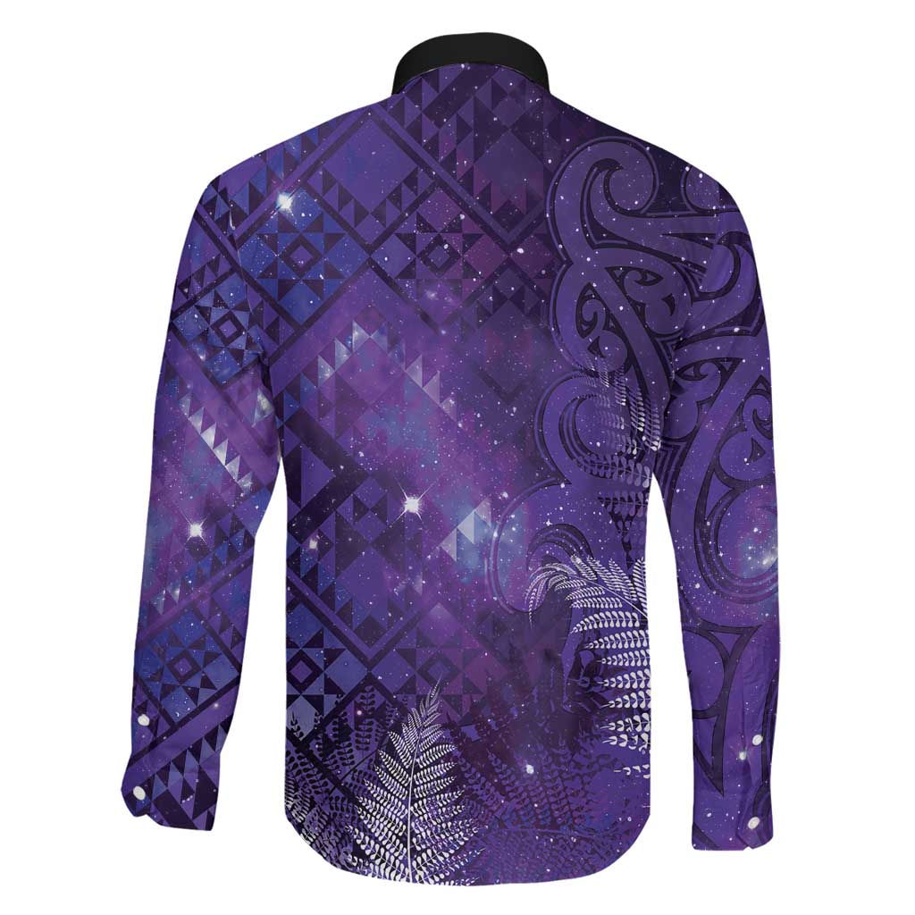 Aotearoa Taniko Matariki Family Matching Tank Maxi Dress and Hawaiian Shirt Cosmic Violet