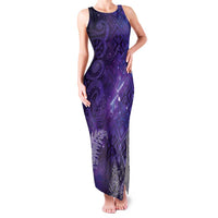 Aotearoa Taniko Matariki Family Matching Tank Maxi Dress and Hawaiian Shirt Cosmic Violet