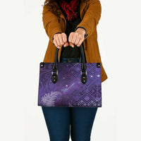 Aotearoa Taniko Matariki Leather Bag Cosmic Violet LT7 - Polynesian Pride