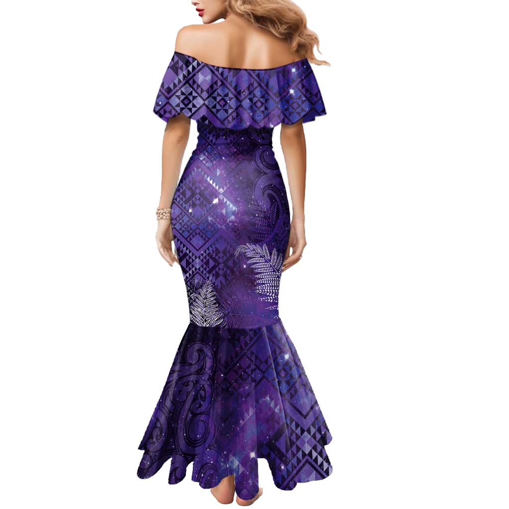 Aotearoa Taniko Matariki Mermaid Dress Cosmic Violet