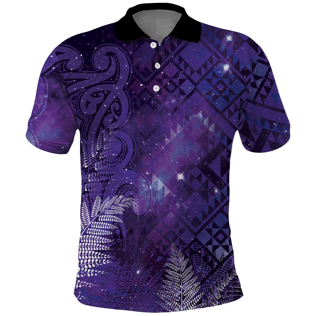 Aotearoa Taniko Matariki Polo Shirt Cosmic Violet