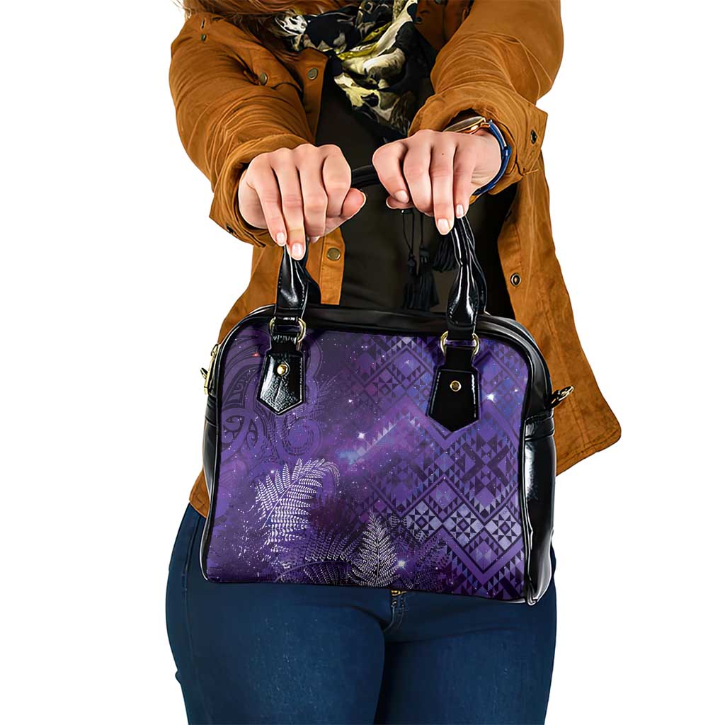 Aotearoa Taniko Matariki Shoulder Handbag Cosmic Violet LT7 One Size Purple - Polynesian Pride