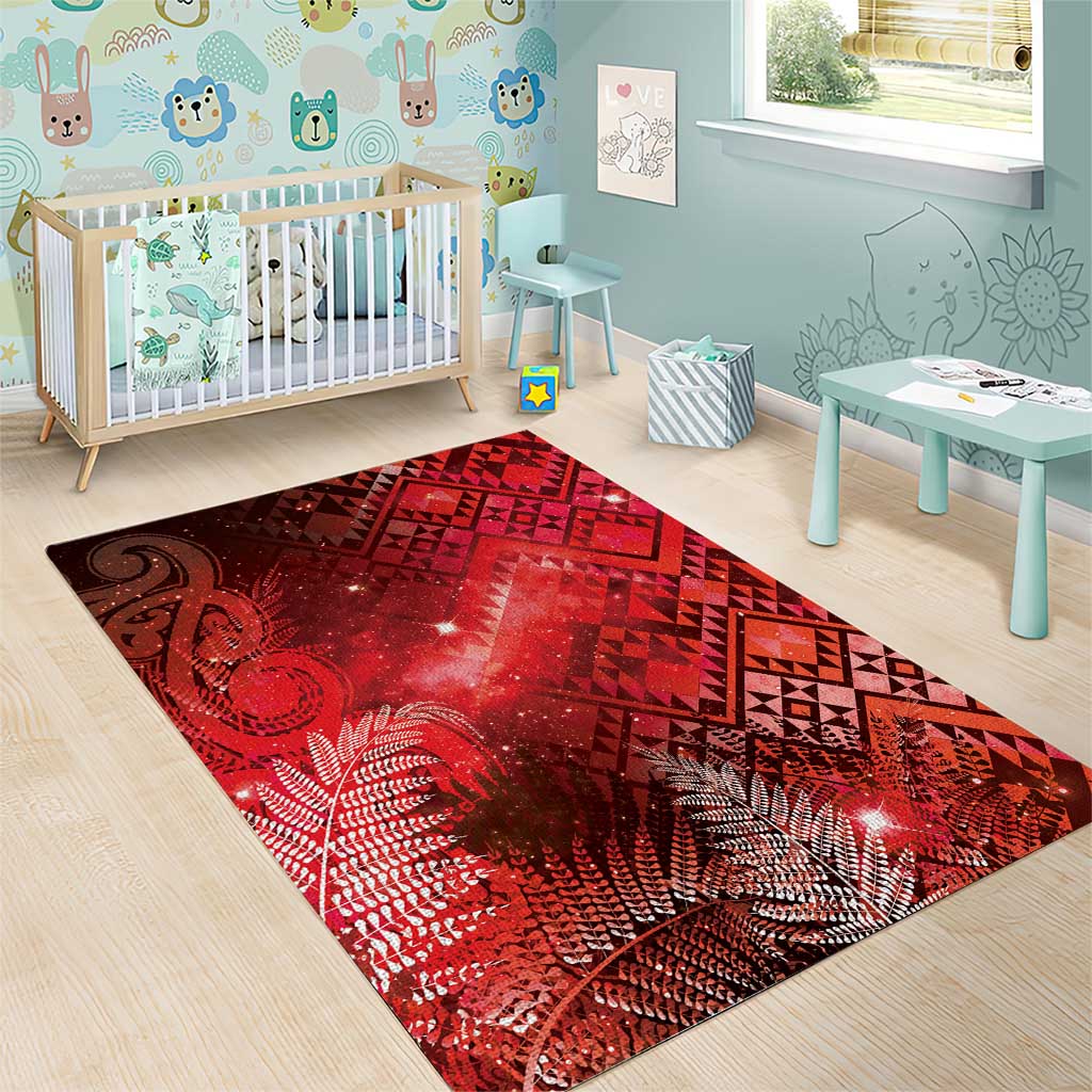 Aotearoa Taniko Matariki Area Rug Cosmic Red LT7 - Polynesian Pride