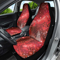 Aotearoa Taniko Matariki Car Seat Cover Cosmic Red LT7 - Polynesian Pride