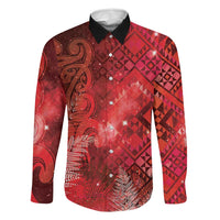 Aotearoa Taniko Matariki Family Matching Summer Maxi Dress and Hawaiian Shirt Cosmic Red